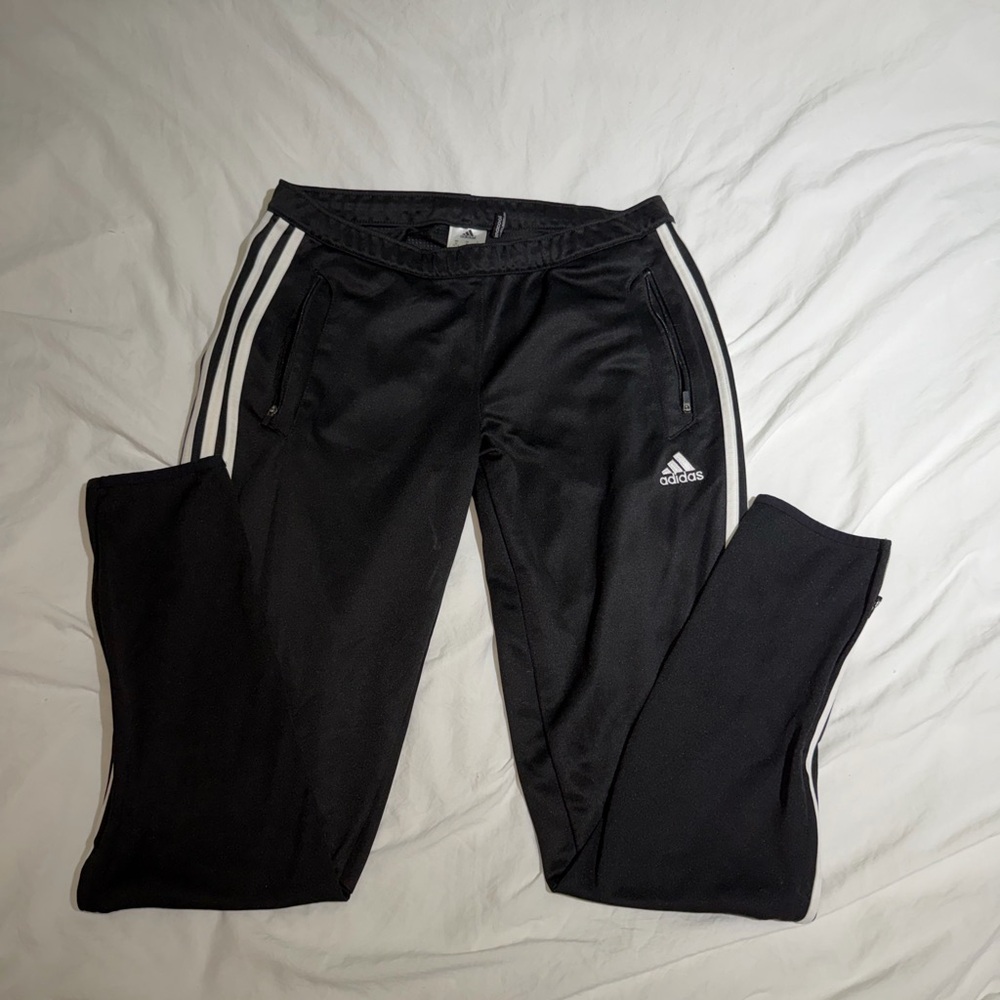 Adidas Women’s Black Track Pants with White Stripe